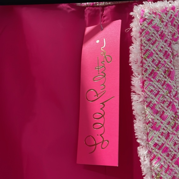Lilly Pulitzer Pink Tweed Blazer Dashielle - Picture 9 of 9